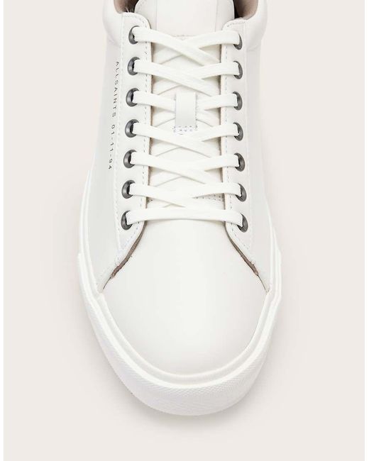 Zapatillas De Deporte Blancas De Caña Baja De Cuero Brody De AllSaints de hombre de color White