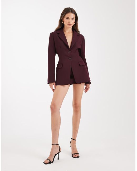 ASOS Purple Cinch Waist Blazer