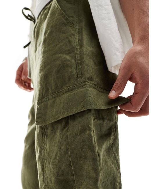 Cotton On Green Cargo Linen Pant for men