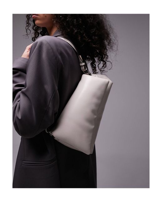 Spencer - sac porté épaule asymétrique matelassé - cassé TOPSHOP en coloris Black