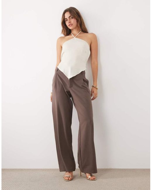 ASOS White Satin Halter Neck Top