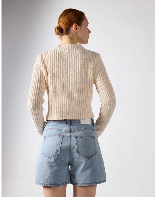 Glamorous Blue High Waist Rigid Denim Short