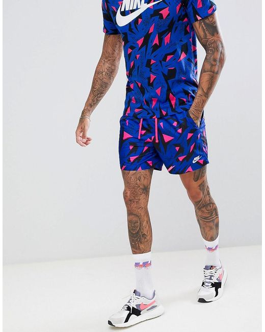 Nike 90's Print Shorts In Blue Aq2276-405 for men