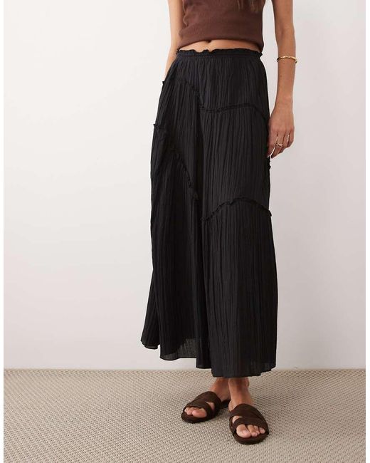 Iisla & Bird Black Maxi Ruffle Beach Skirt