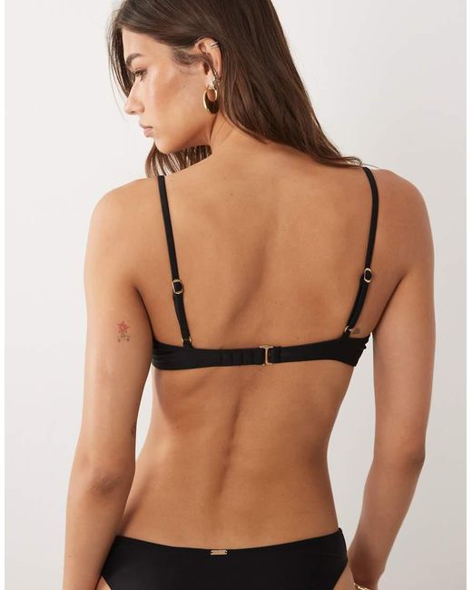 Hollister Brown Crochet Trim Underwire Bikini Top Co-ord