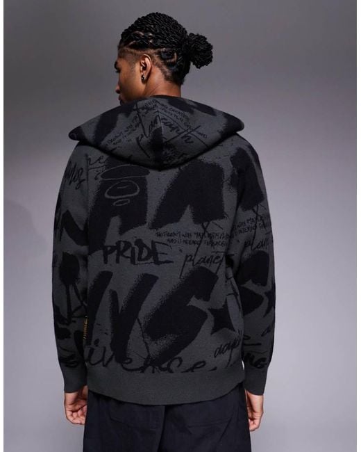 Aape By A Bathing Ape Blue Aape By A Bathing Ape Knitted Zip Through Hoodie for men