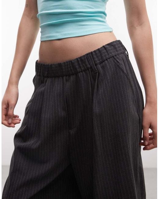 Collusion Blue Pinstripe 3/4 baggy Culotte