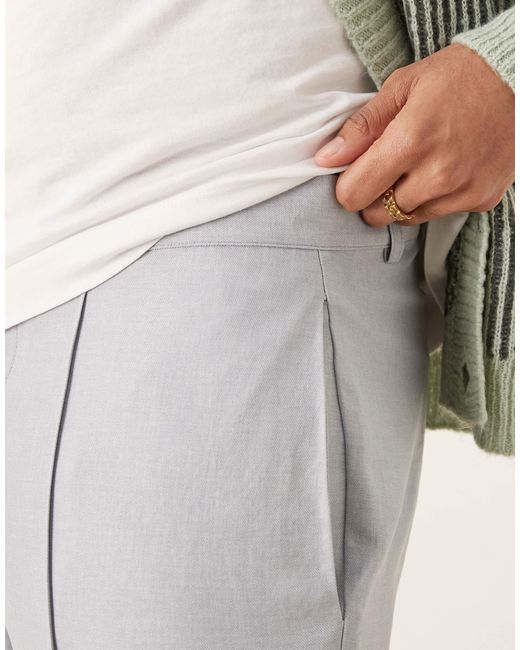 ASOS – elegante, schmal zulaufende oversize-hose in Natural für Herren