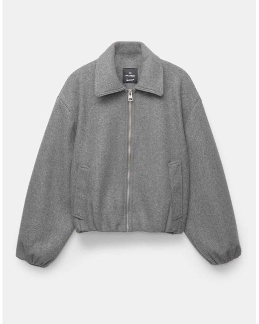 Giacca Bomber Morbida Medio di Pull&Bear in Gray