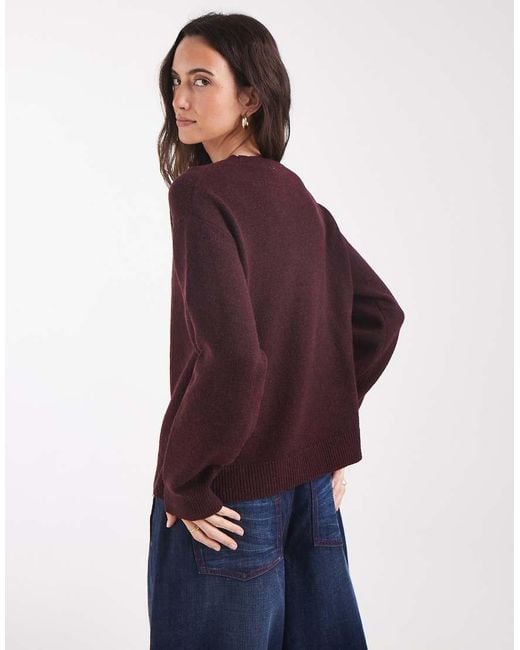 Pieces Blue Long Sleeve Oversized Knitted Jumper