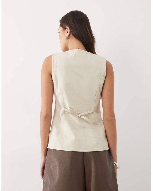 Threadbare Natural Crew Neck Denim Waistcoat