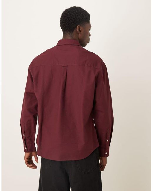 ASOS Red 90S Oversized Oxford Shirt for men
