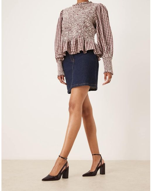 ASOS Natural Paisley High Block Heel Shoes