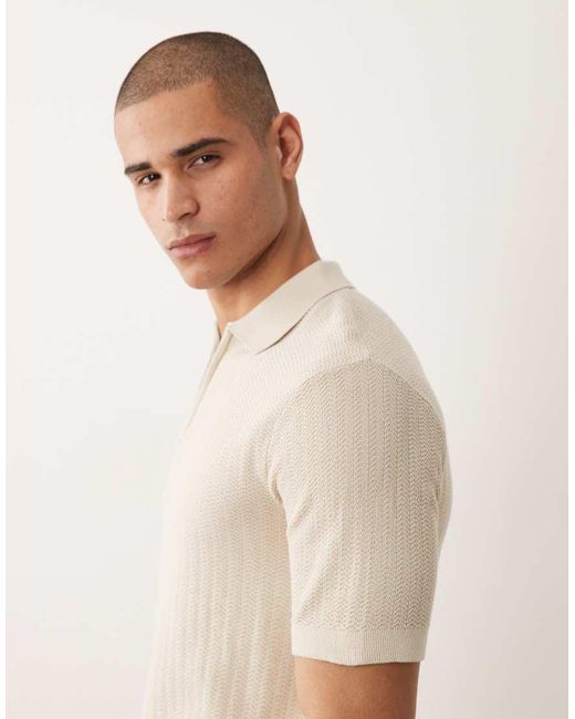 Polo Con Zip di SELECTED in Natural da Uomo