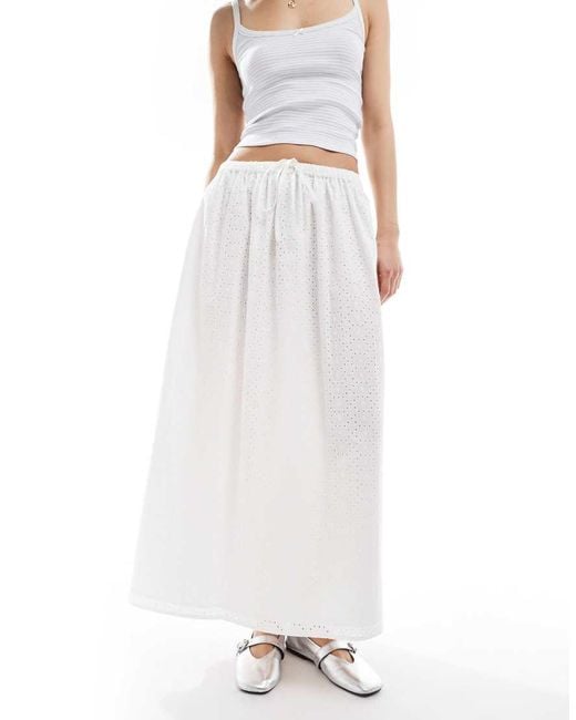 Miss Selfridge White Broderie Maxi Skirt