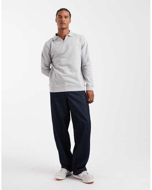New Look Gray Collared Sweatshirt for men