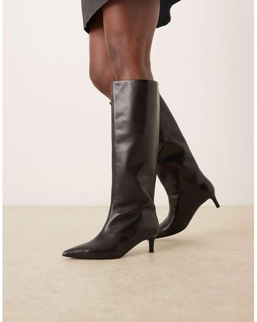 Free People Natural Kiki Classic Kitten Heel Leather Boots