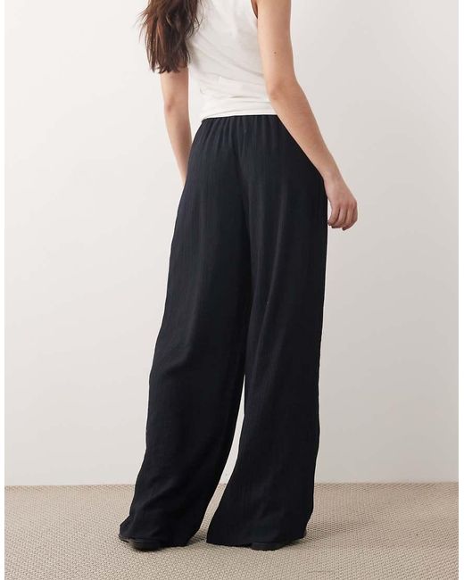 Abercrombie & Fitch Blue Wide Leg Tie Up Waist Trousers