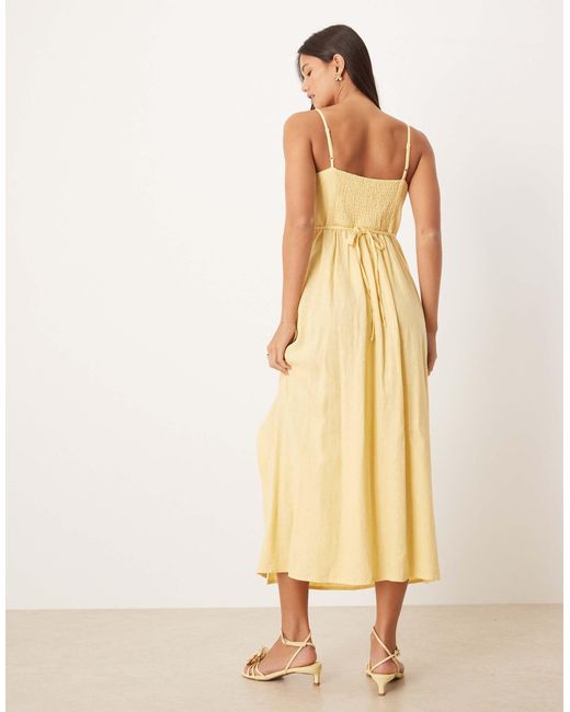 Maddie - robe mi-longue à encolure carrée et bretelles fines Nobody's Child en coloris Natural