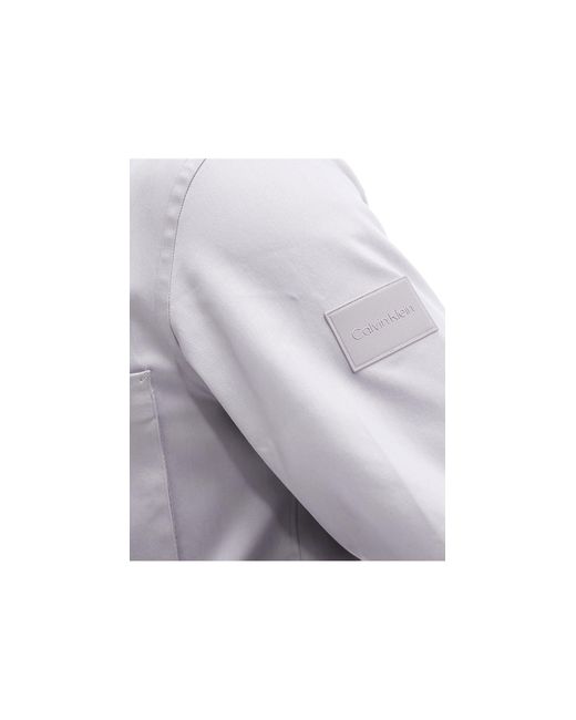 Calvin Klein – hemdjacke aus baumwolle in White für Herren