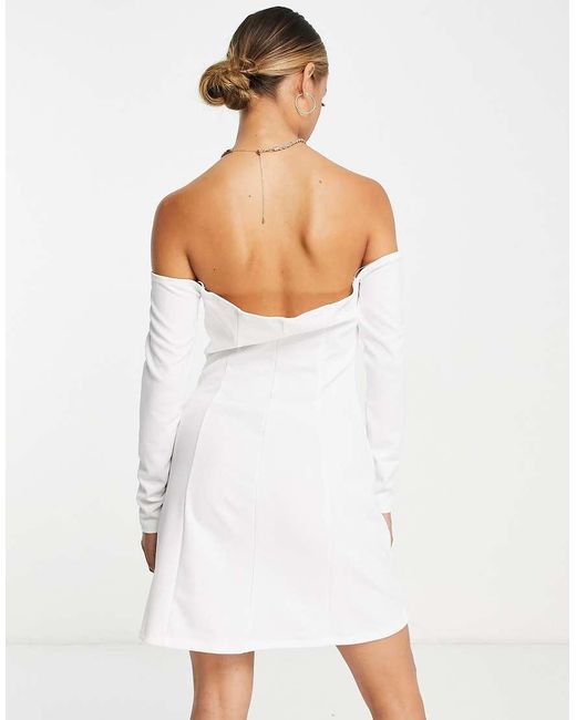 River Island White Bardot Shift Mini Dress