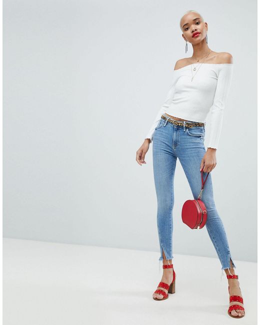 raw edge skinny jeans