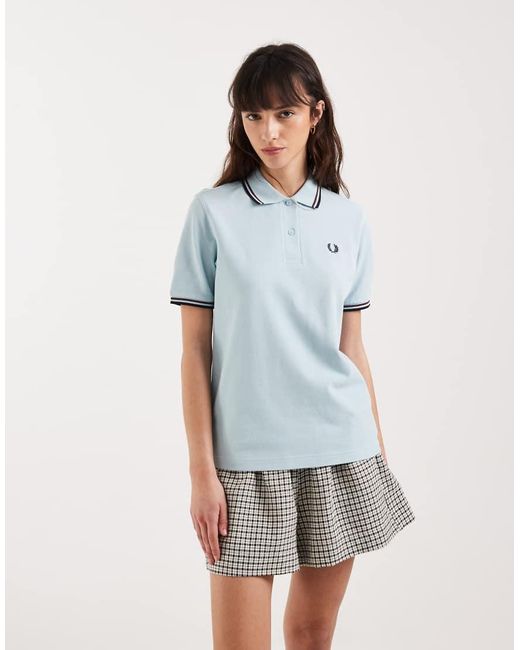 Fred Perry Blue Twin Tipped Logo Polo Shirt