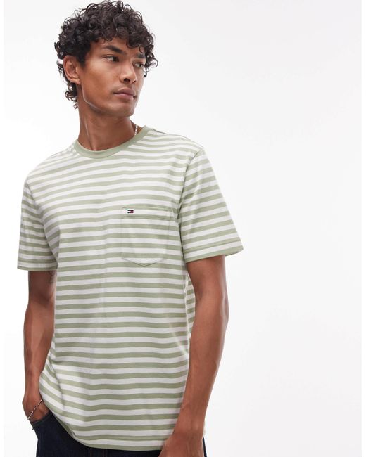 Tommy Hilfiger Gray Essential Regular Fit Stripe T-Shirt for men