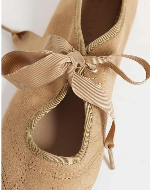 ASOS White Loom Lace Up Ballets