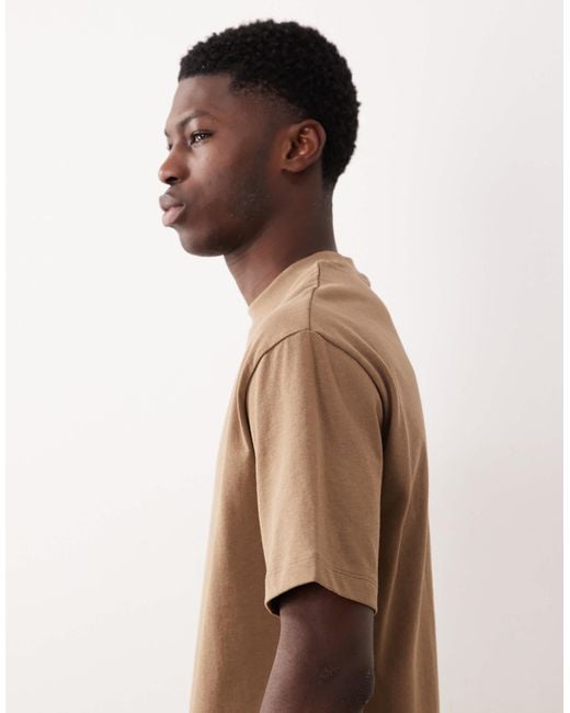 ASOS – relaxed-fit-t-shirt aus schwerem material in Natural für Herren