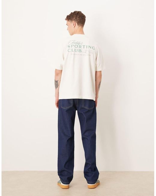 Camiseta Blanca Extragrande De Manga Corta Con Estampado Gráfico Vintage En La Espalda De Abercrombie & Fitch de hombre de color White