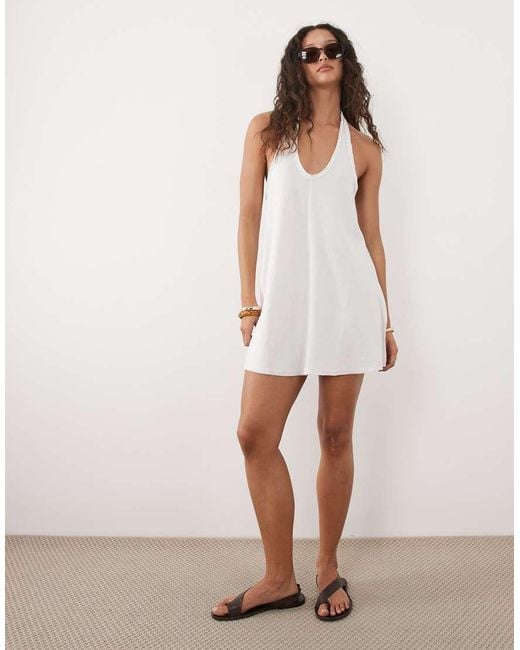 Mango Natural Teen Halterneck Mini Dress