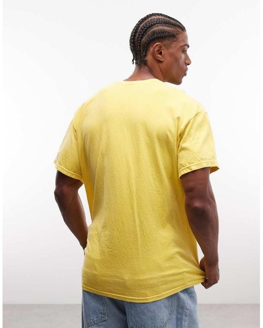 Reclaimed Vintage Yellow Unisex Supermodel Slogan T-shirt
