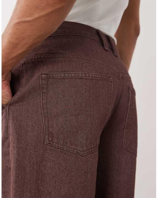 ASOS Natural Loose Denim Jorts for men