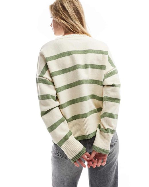 Pull&Bear Green Chenille Knitted Sweater