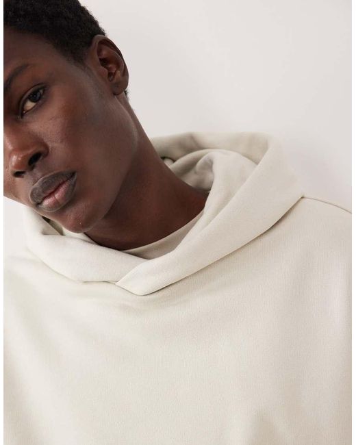 ASOS COLLECTIVE Natural Oversized Super Heavyweight Hoodie for men