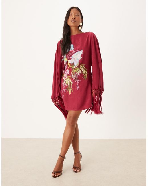 ASOS Red Asos design petite – langärmliges minikleid