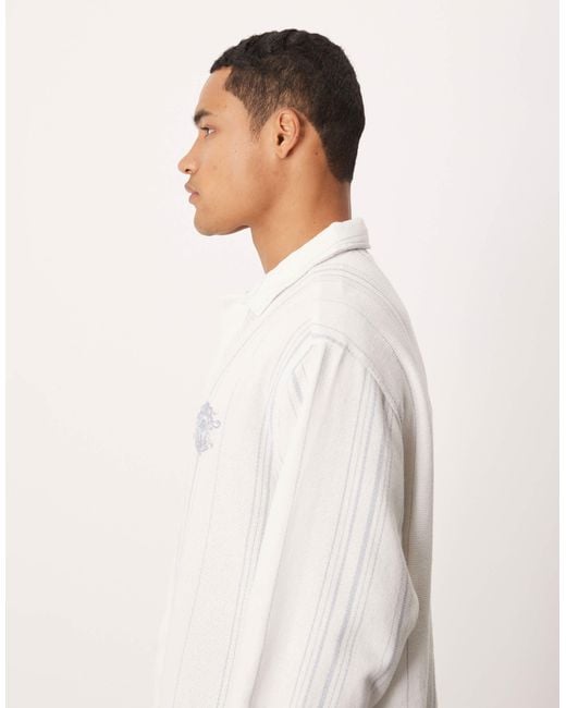 ASOS White Oversized Basket Weave Shirt for men