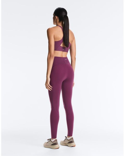 Oysho Purple Basic Compressive Ankle-length leggings