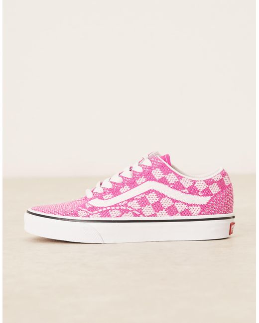 Vans Blue – old skool ek – sneaker mit gestricktem obermaterial und schachbrettmuster