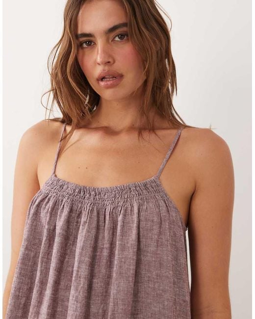 Jdy Pink Linen Blend Cami Midaxi Dress