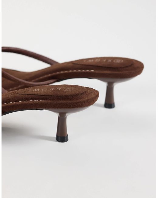 SEQWL Natural Capri Heeled Thong Sandals