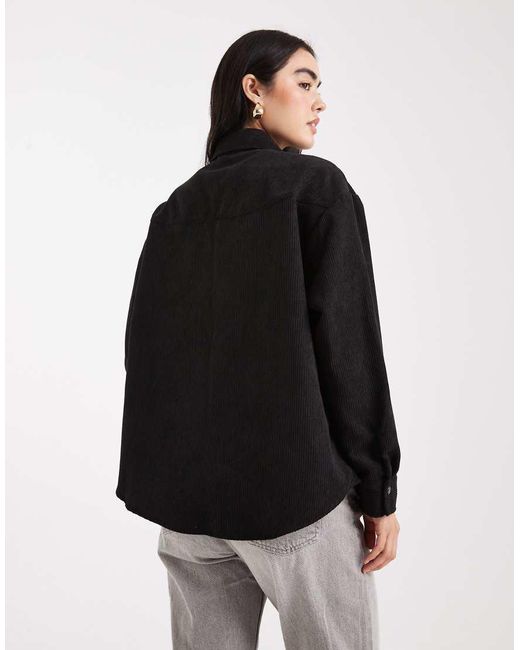 ASOS Black Oversized Corduroy Shirt