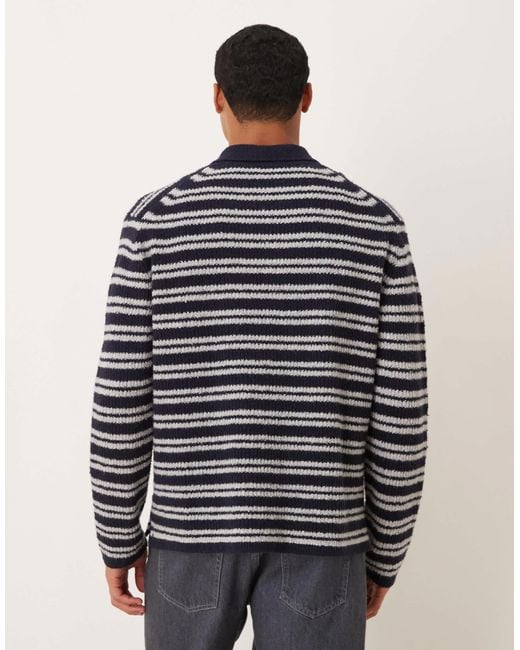 ARKET Multicolor Half Button Oversized Polo Sweater for men