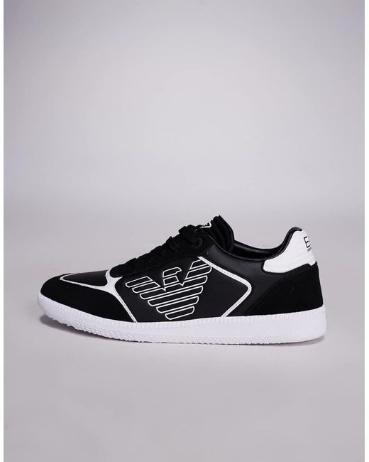 EA7 Gray Armani New Heritage Eagle Logo Trainers for men