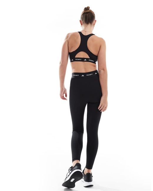 Adidas Originals White Adidas Training Techfit 7/8 Sculpt leggings