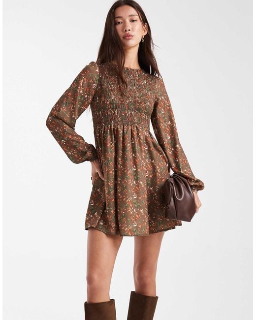 knee length dresses for ladies Daisy Street Wave Print Open Back Mesh Mini Dress