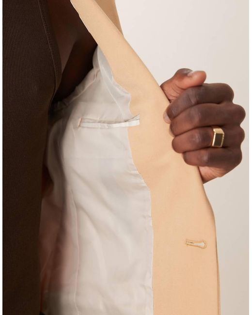 Giacca Da Abito Skinny Elasticizzata di ASOS in Natural da Uomo