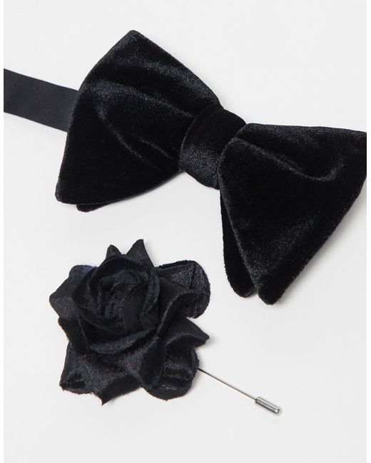 ASOS Black Velvet Bow Tie for men