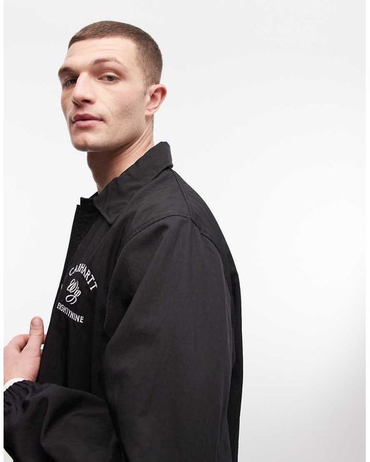 Carhartt Black Eightynine Logo Coach Jacket for men
